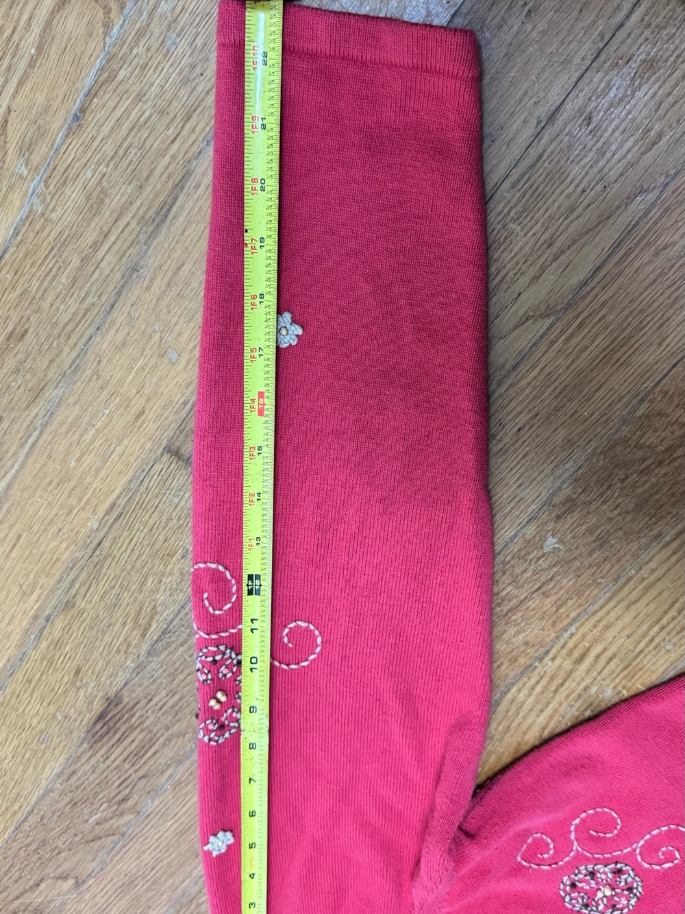 Talbots Red Embroidered Button-Front Cardigan - Picture 9 of 9